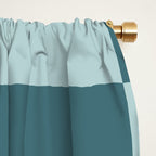 Checkered Multi Check Variable Checked Pattern in Teal Window Curtain Gallery Image 2