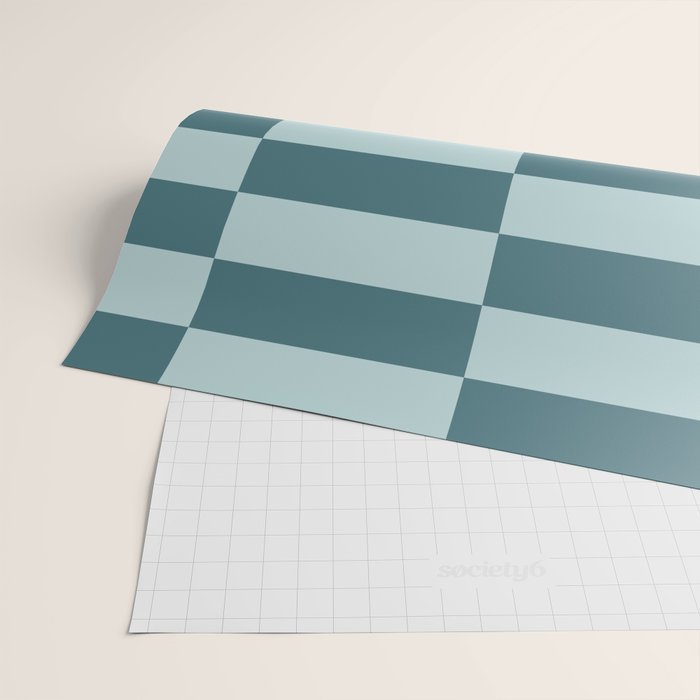Checkered Multi Check Variable Checked Pattern in Teal Wrapping Paper Gallery Image 2