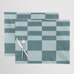 Checkered Multi Check Variable Checked Pattern in Teal Placemat Gallery Image 1