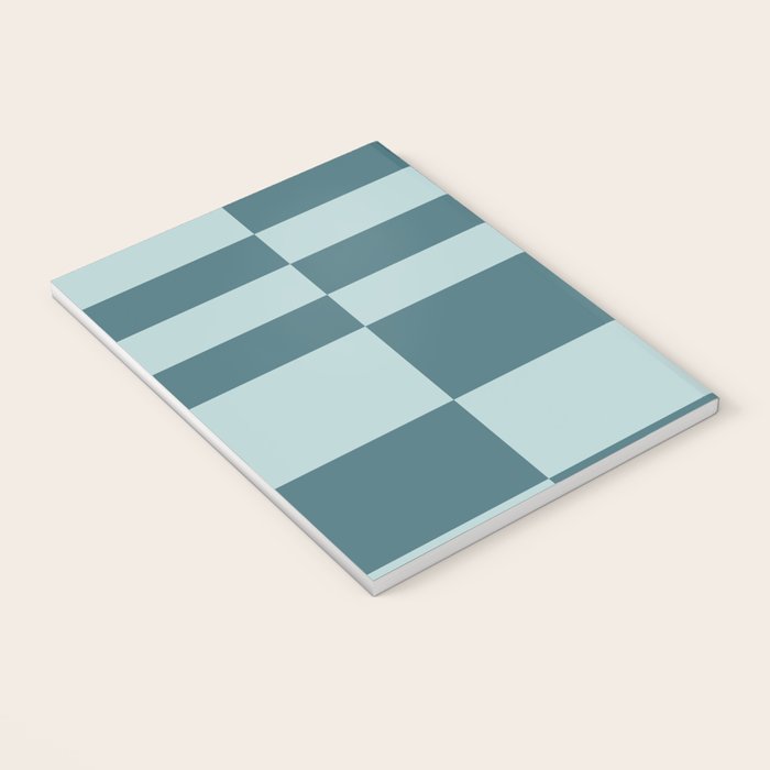 Checkered Multi Check Variable Checked Pattern in Teal Notebook Gallery Image 3