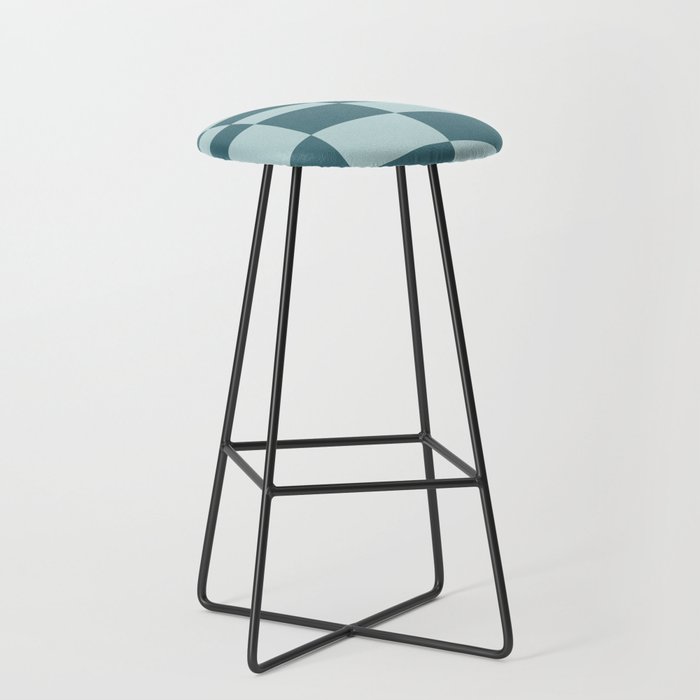 Checkered Multi Check Variable Checked Pattern in Teal Stool Gallery Image 1