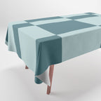 Checkered Multi Check Variable Checked Pattern in Teal Tablecloth Gallery Image 1
