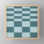 Checkered Multi Check Variable Checked Pattern in Teal Mini Art Print Gallery Image 1