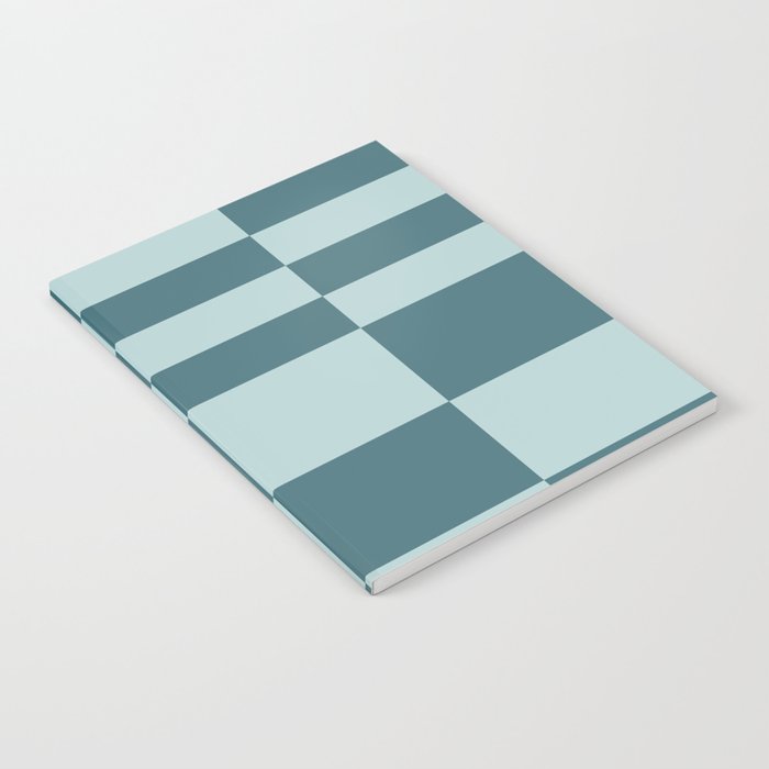 Checkered Multi Check Variable Checked Pattern in Teal Notebook Gallery Image 2