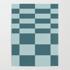 Checkered Multi Check Variable Checked Pattern in Teal Poster Gallery Image 4
