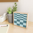 Checkered Multi Check Variable Checked Pattern in Teal Mini Art Print Gallery Image 2