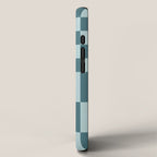 Checkered Multi Check Variable Checked Pattern in Teal iPhone Case Gallery Image 2