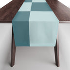 Checkered Multi Check Variable Checked Pattern in Teal Table Runner Gallery Image 1