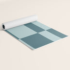 Checkered Multi Check Variable Checked Pattern in Teal Yoga Mat Gallery Image 2