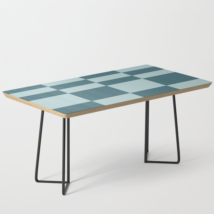 Checkered Multi Check Variable Checked Pattern in Teal Coffee Table Gallery Image 1