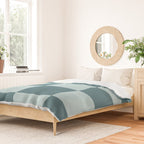 Checkered Multi Check Variable Checked Pattern in Teal Duvet Cover Gallery Image 2