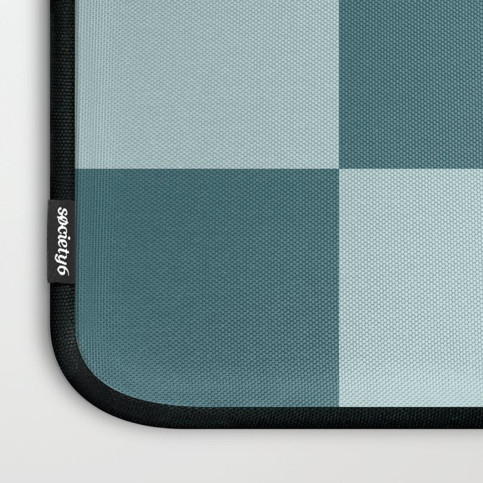Checkered Multi Check Variable Checked Pattern in Teal Laptop Sleeve Gallery Image 3