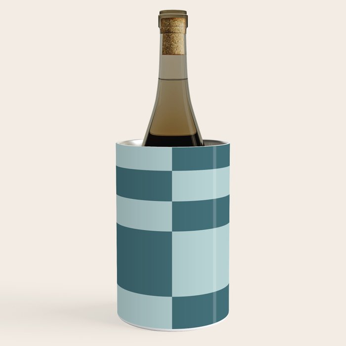 Checkered Multi Check Variable Checked Pattern in Teal Wine Chiller Gallery Image 1