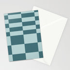 Checkered Multi Check Variable Checked Pattern in Teal Stationery Card Gallery Image 2