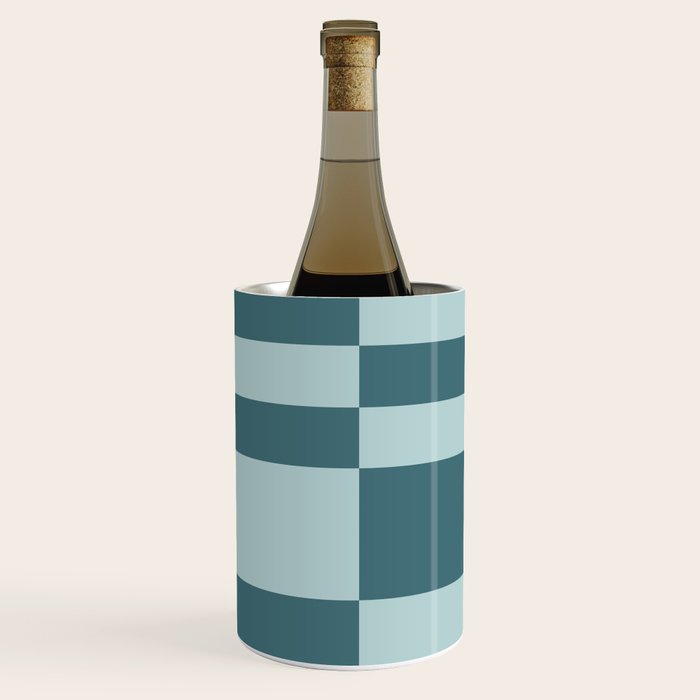 Checkered Multi Check Variable Checked Pattern in Teal Wine Chiller Gallery Image 3