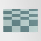 Checkered Multi Check Variable Checked Pattern in Teal Rug Gallery Image 2