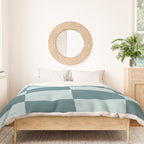 Checkered Multi Check Variable Checked Pattern in Teal Duvet Cover Gallery Image 3