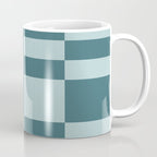 Checkered Multi Check Variable Checked Pattern in Teal Coffee Mug Gallery Image 1