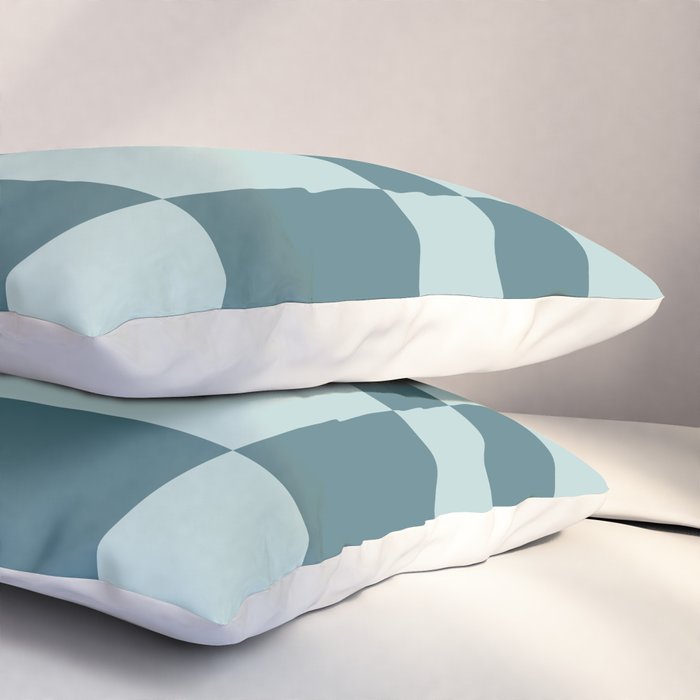 Checkered Multi Check Variable Checked Pattern in Teal Pillow Sham Gallery Image 3