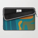 Mid Century Modern Abstract Kwaito Pattern in Moroccan Teal Orange Olive Laptop Sleeve Gallery Image 2