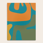 Mid Century Modern Abstract Kwaito Pattern in Moroccan Teal Orange Olive Notebook Gallery Image 4