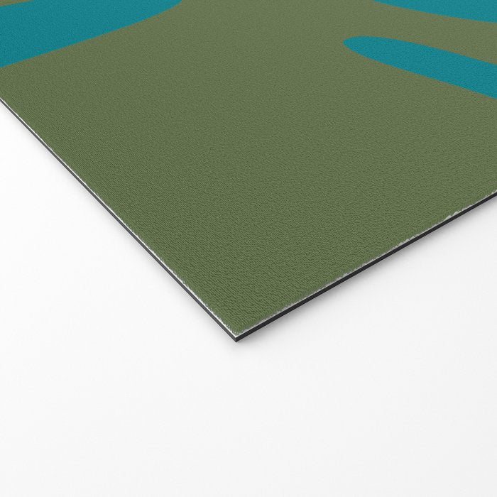 Mid Century Modern Abstract Kwaito Pattern in Moroccan Teal Orange Olive Welcome Mat Gallery Image 2