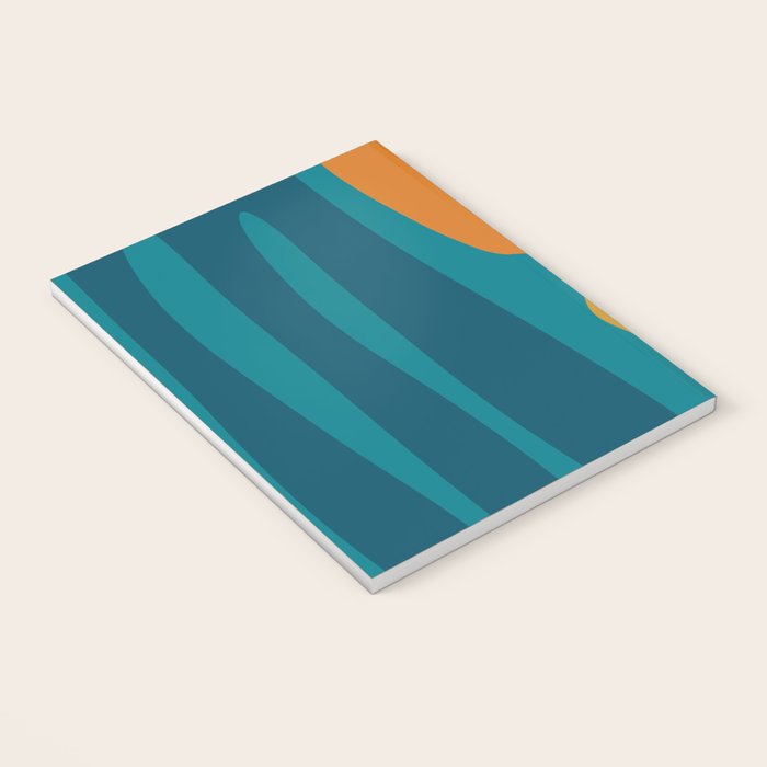 Mid Century Modern Abstract Kwaito Pattern in Moroccan Teal Orange Olive Notebook Gallery Image 3