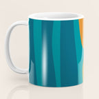 Mid Century Modern Abstract Kwaito Pattern in Moroccan Teal Orange Olive Coffee Mug Gallery Image 3