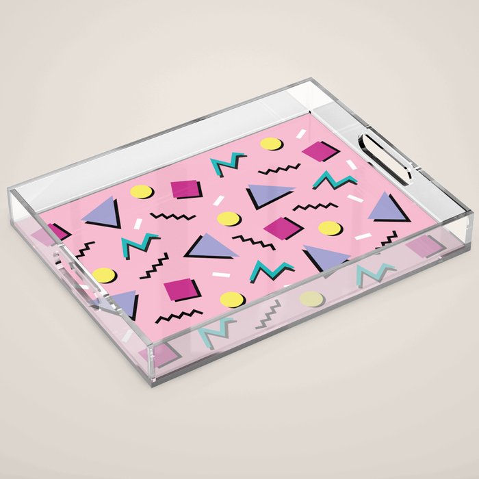 Memphis pattern 75 - 80s / 90s Retro Acrylic Tray Gallery Image 1