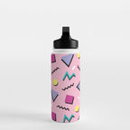Memphis pattern 75 - 80s / 90s Retro Water Bottle Gallery Image 3