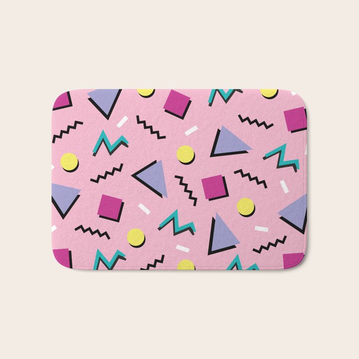 Memphis pattern 75 - 80s / 90s Retro Bath Mat Gallery Image 1