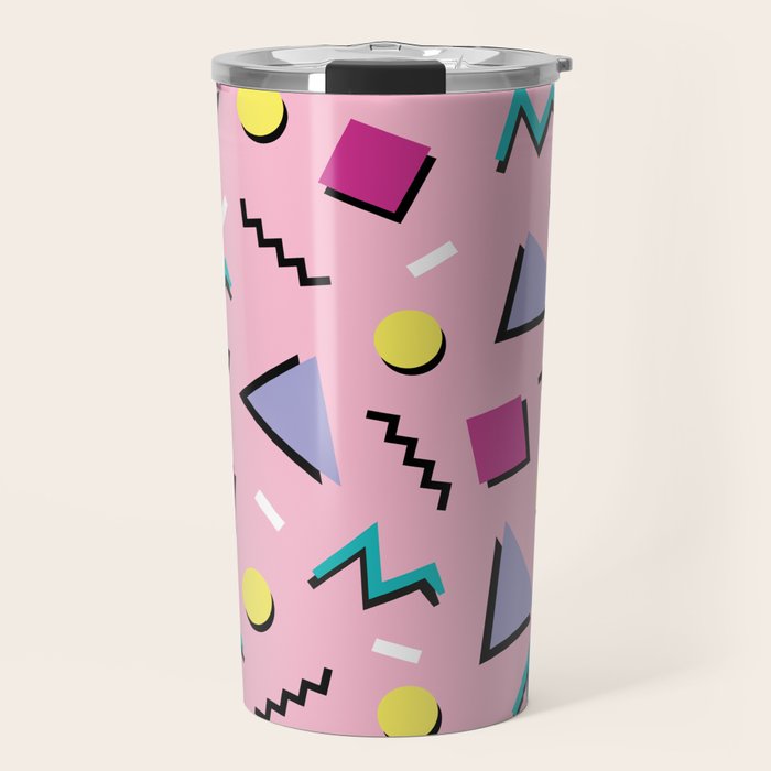 Memphis pattern 75 - 80s / 90s Retro Travel Mug Gallery Image 1