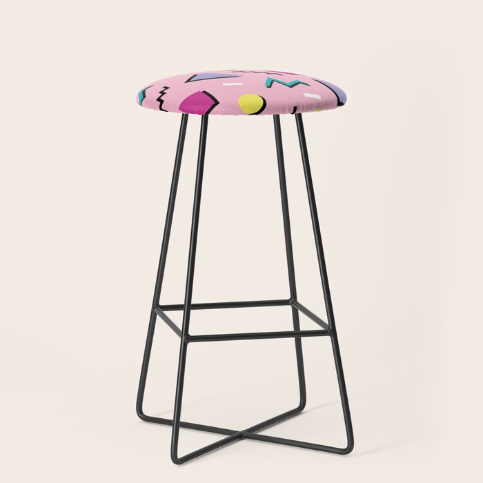 Memphis pattern 75 - 80s / 90s Retro Stool Gallery Image 1