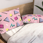 Memphis pattern 75 - 80s / 90s Retro Pillow Sham Gallery Image 2