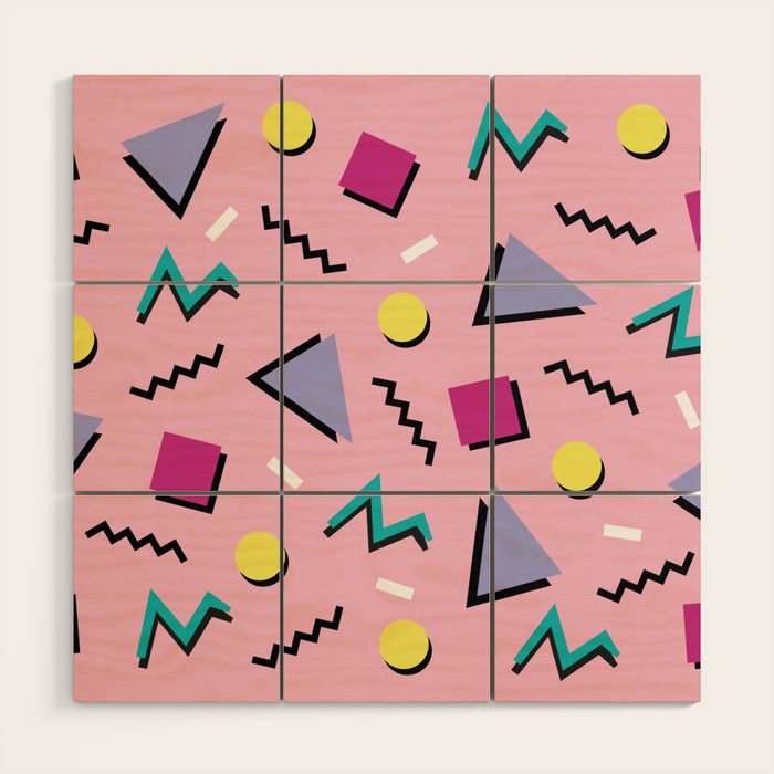 Memphis pattern 75 - 80s / 90s Retro Wood Wall Art Gallery Image 1