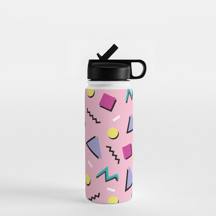 Memphis pattern 75 - 80s / 90s Retro Water Bottle Gallery Image 1