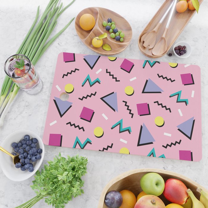 Memphis pattern 75 - 80s / 90s Retro Cutting Board Gallery Image 2