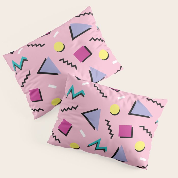Memphis pattern 75 - 80s / 90s Retro Pillow Sham Gallery Image 1