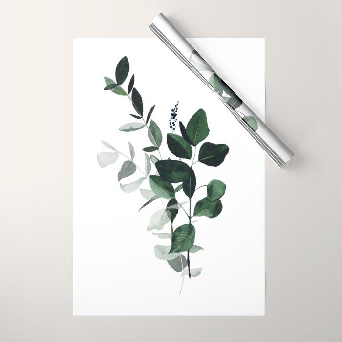 Botany Leaves ~Watercolor Wrapping Paper Gallery Image 1