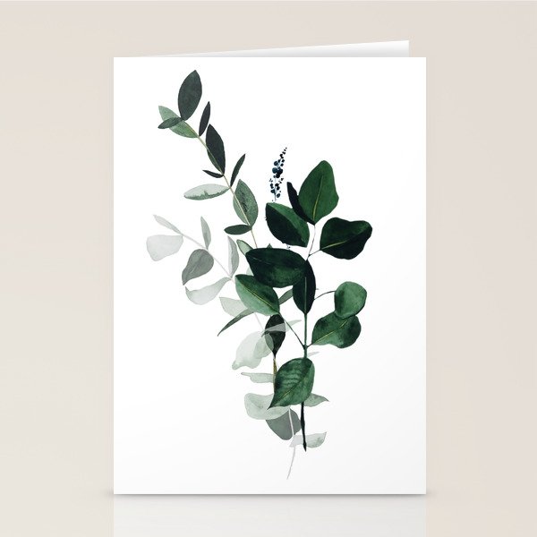 Botany Leaves ~Watercolor Stationery Card Gallery Image 1