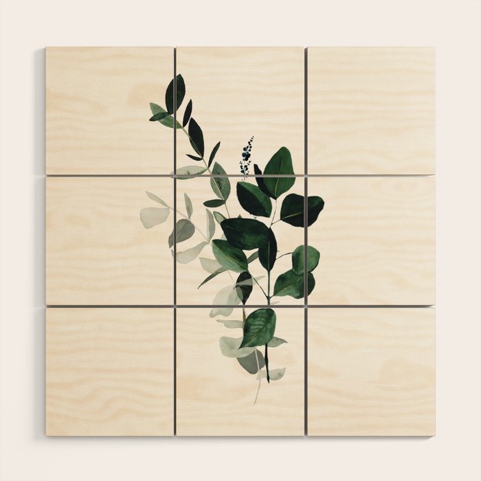 Botany Leaves ~Watercolor Wood Wall Art Gallery Image 1