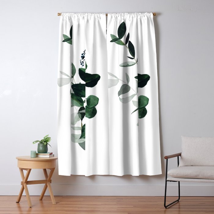Botany Leaves ~Watercolor Window Curtain Gallery Image 5