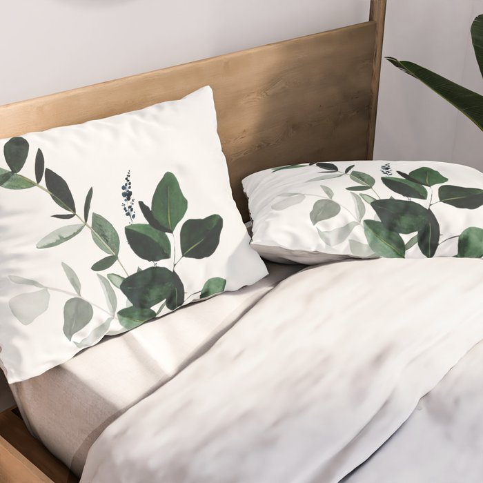 Botany Leaves ~Watercolor Pillow Sham Gallery Image 2