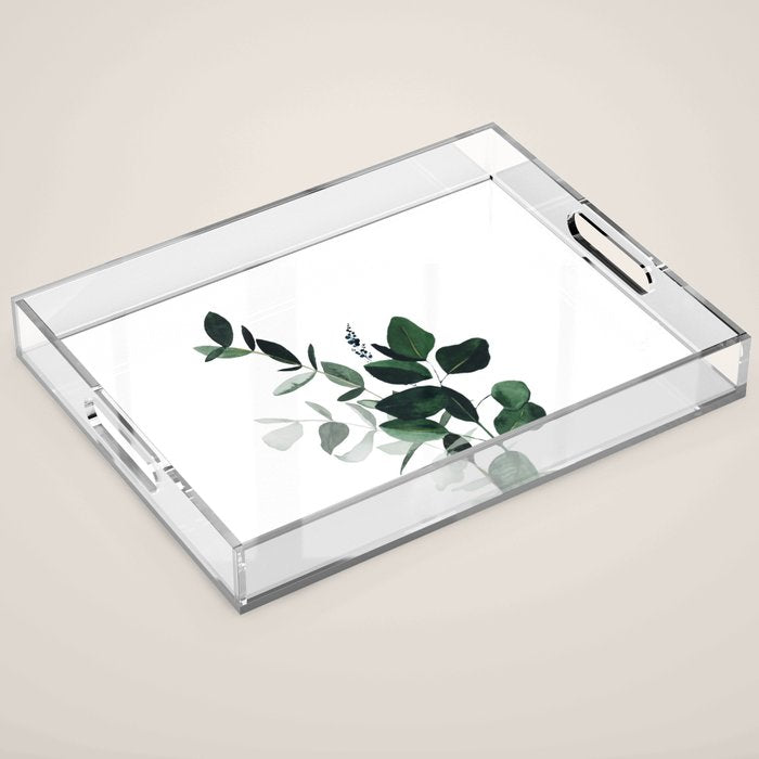 Botany Leaves ~Watercolor Acrylic Tray Gallery Image 1