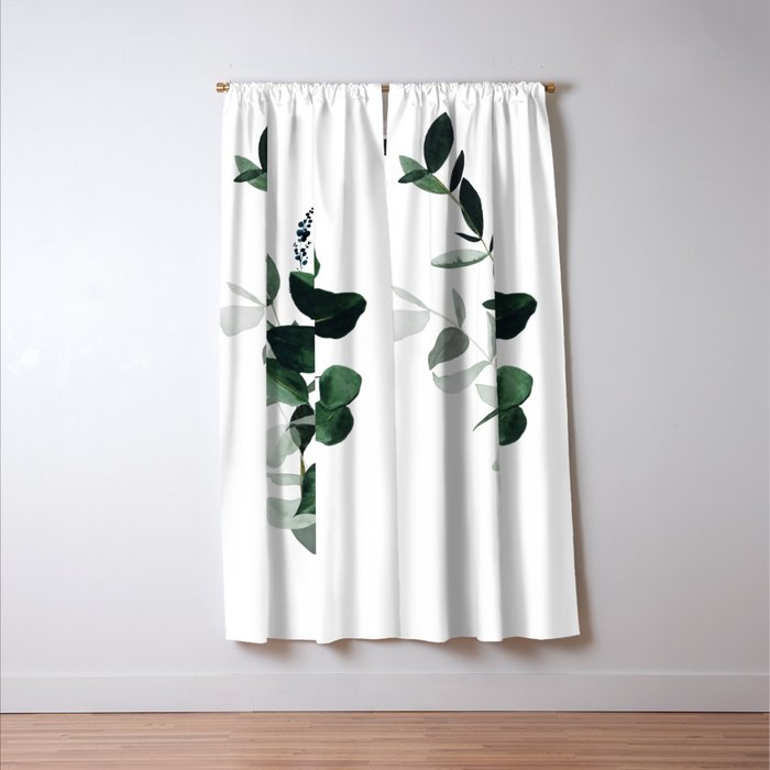 Botany Leaves ~Watercolor Window Curtain Gallery Image 3