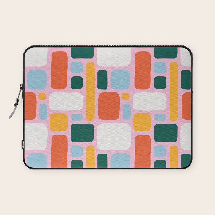 Colorful abstract geometric shape pattern Laptop Sleeve Gallery Image 1