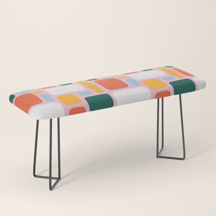 Colorful abstract geometric shape pattern Bench Gallery Image 1