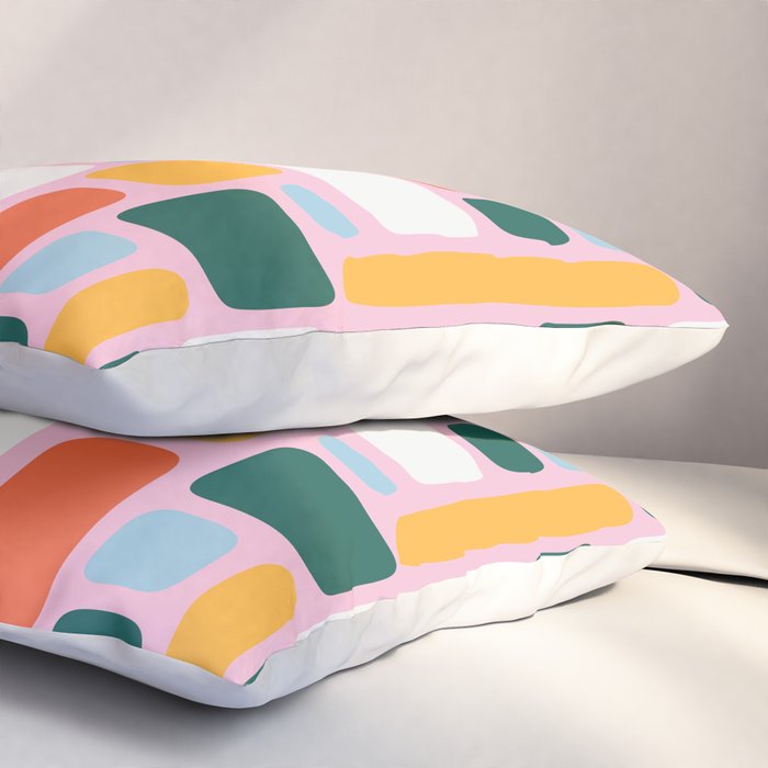 Colorful abstract geometric shape pattern Pillow Sham Gallery Image 3