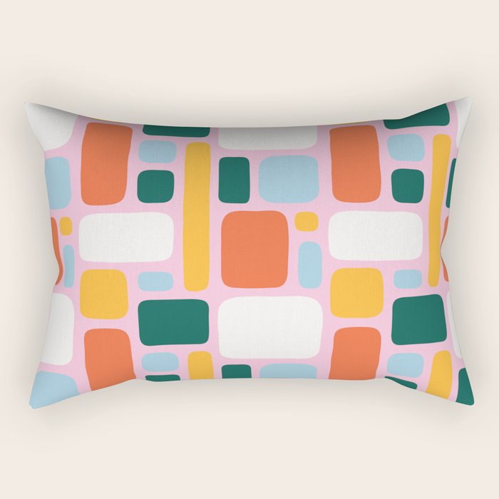 Colorful abstract geometric shape pattern Rectangular Pillow Gallery Image 1