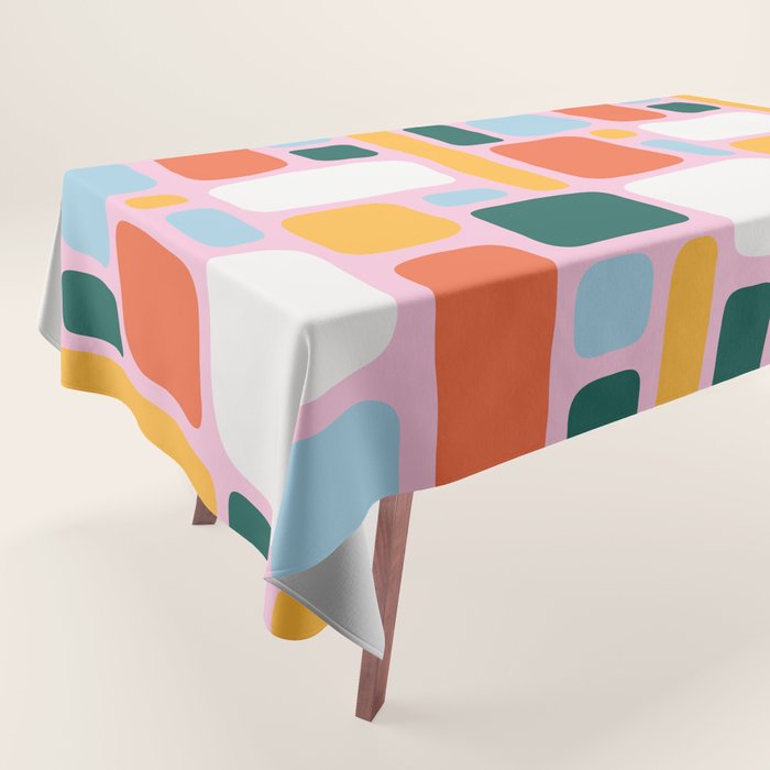 Colorful abstract geometric shape pattern Tablecloth Gallery Image 1